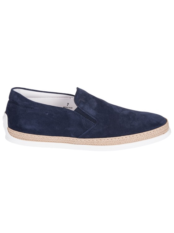 Shop Tod's Woven Detail Slip-on Sneakers In Blue