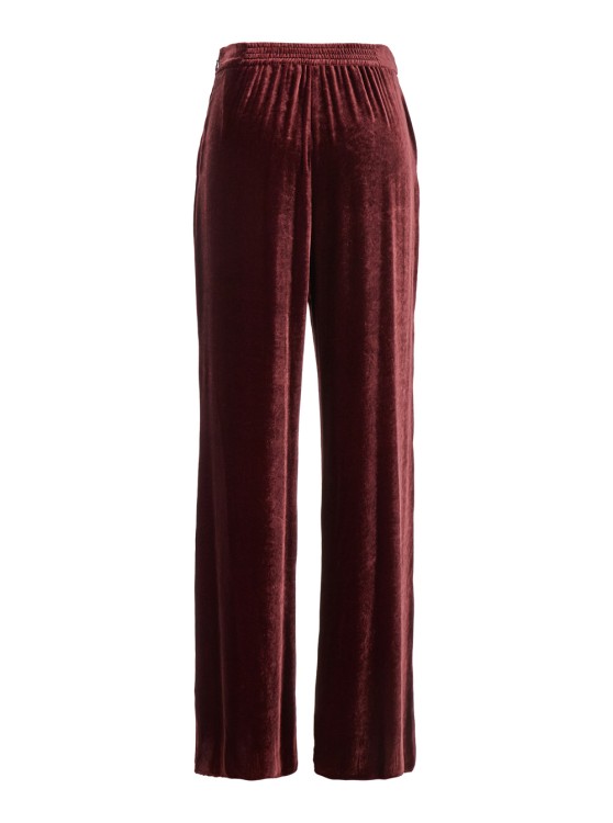 Shop Etro Red Pants With Elastic Waistband In Velvet