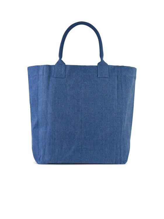 Shop Isabel Marant Venky' Blue Cotton Shopping Bag