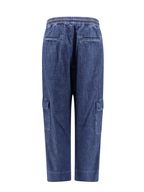 Shop Valentino Cotton Cargo Jeans With V-gold Detail In Blue
