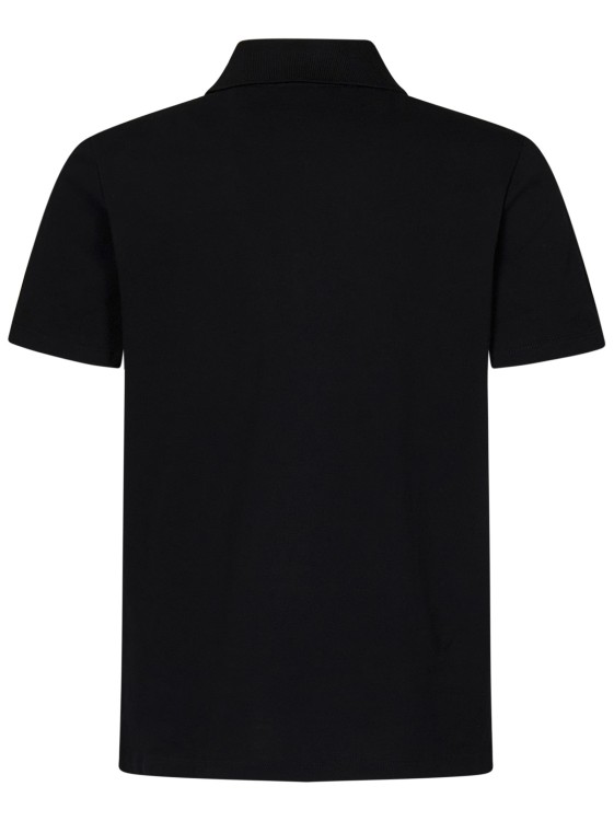 Shop Balmain Cotton Piqué Polo Shirt In Black