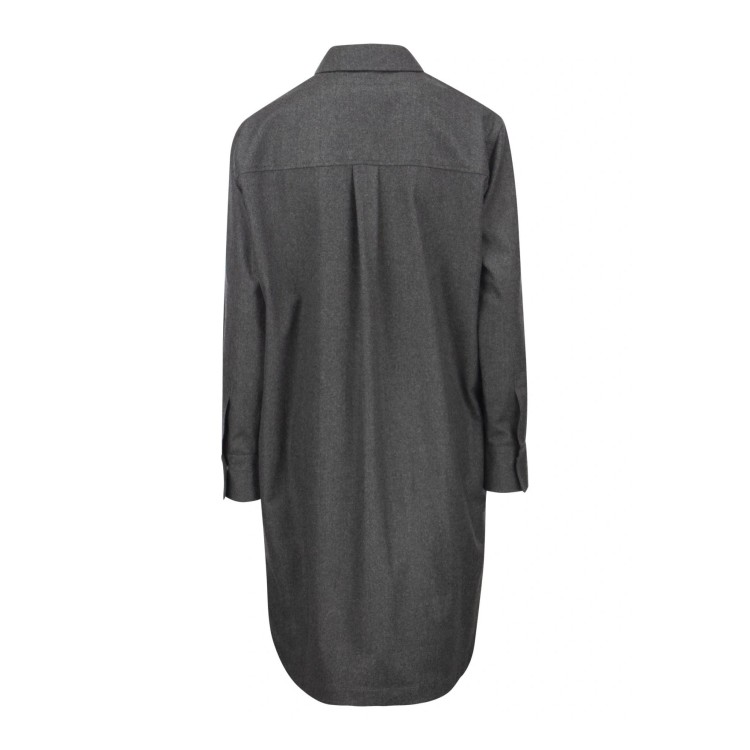 Shop Brunello Cucinelli Grey Wool Dress
