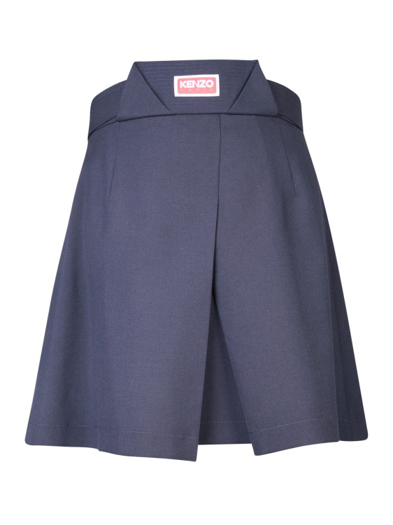 Shop Kenzo Wool Skirt In Blue