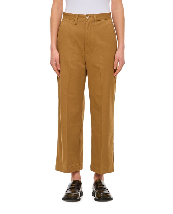 Polo Ralph Lauren High-waisted Cropped Trousers In Brown