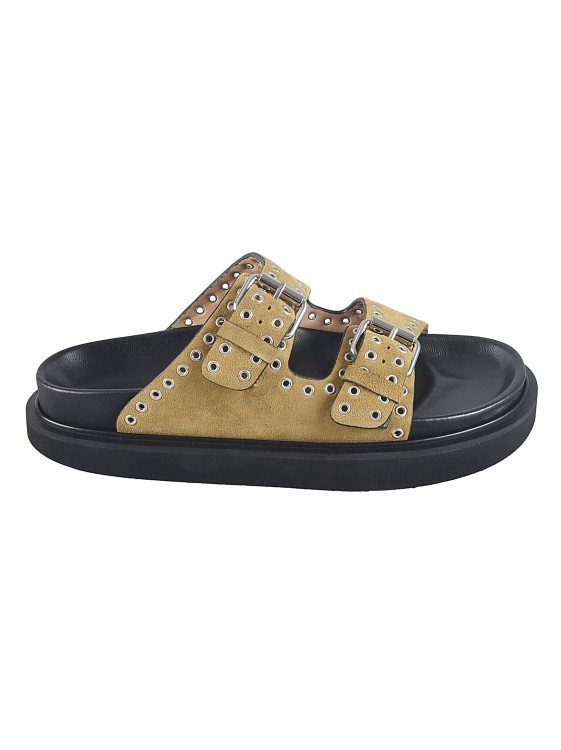 Shop Isabel Marant Double Buckle Slippers In Black