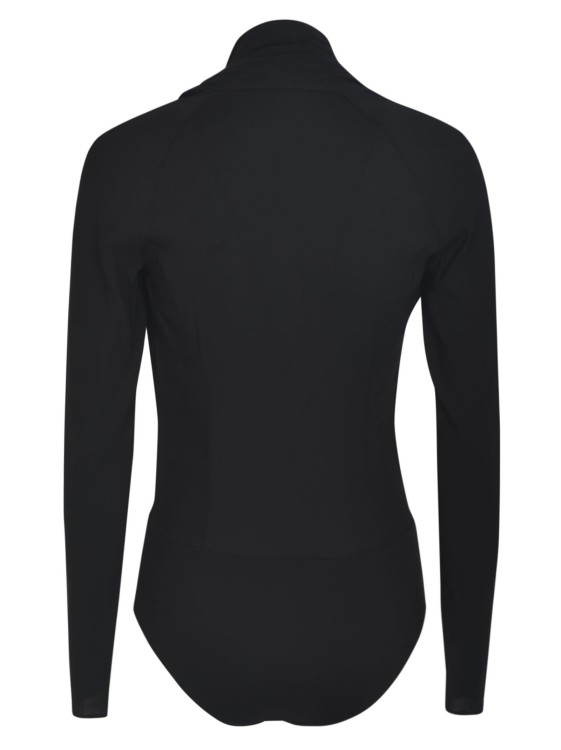 Shop Versace Black Draped V-neck Bodysuit