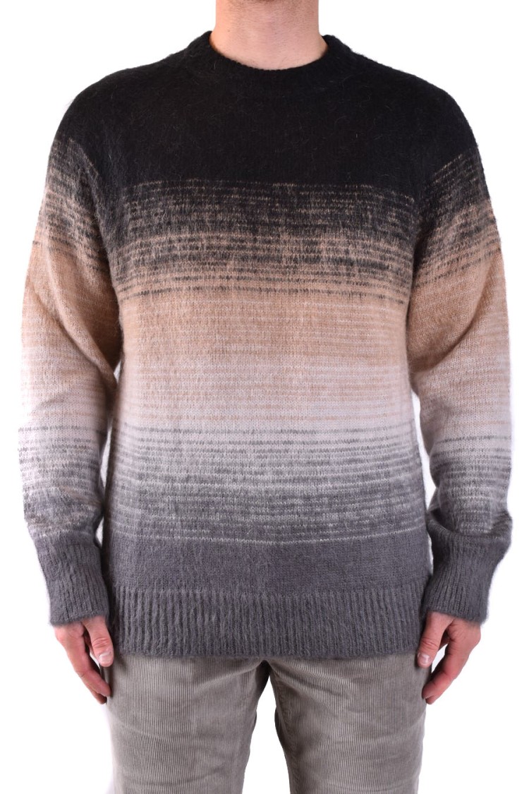 Shop Laneus Multicolor Gradient Knit Sweater In Black