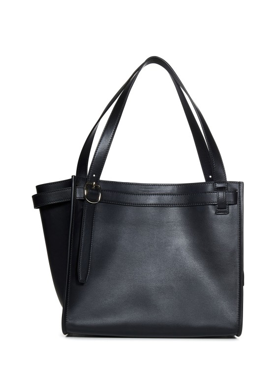 Shop Coperni Medium Belt Cabas Black Leather Bag