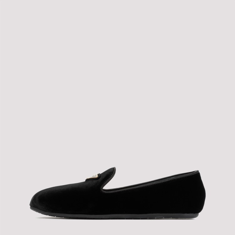 Shop Prada Black Velvet Slippers