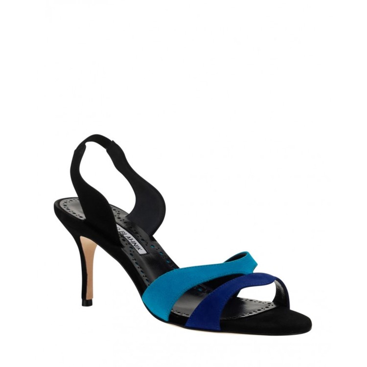 Shop Manolo Blahnik Open Toe Sandals In Blue