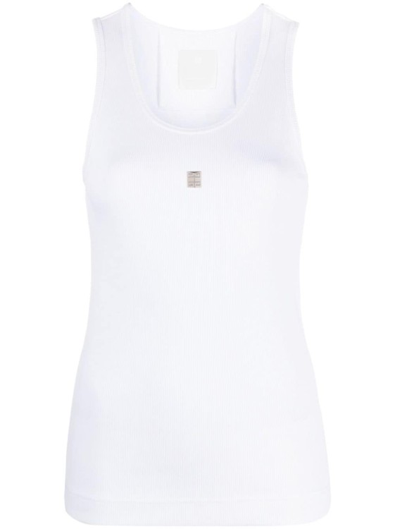 Shop Givenchy White Ribbed Stretch Tank Top