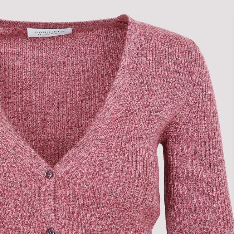 Shop Gabriela Hearst Sayra Blum Blush Multi Cashmere Cardigan In Pink