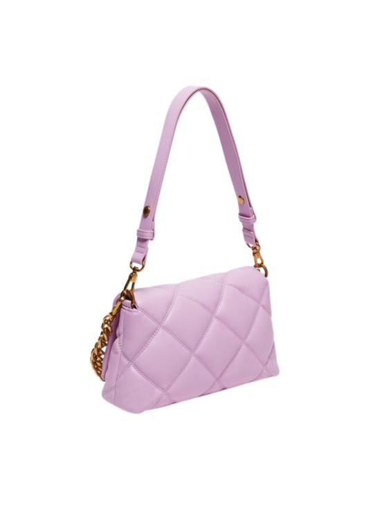 Shop Liu •jo Lavender Quilted Shoulder Bag In Purple