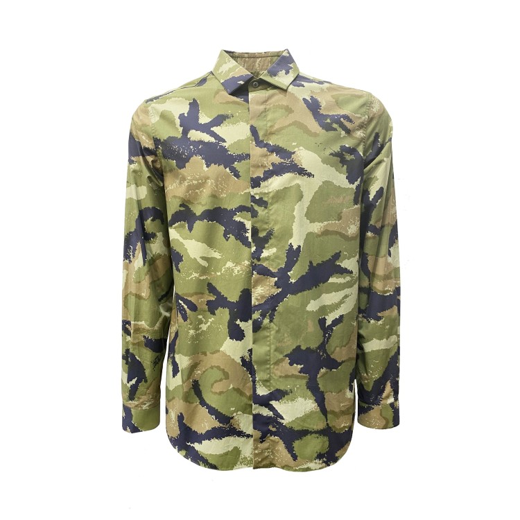 Shop Valentino Camouflage Army Shirt In Neutrals