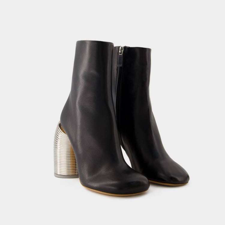 Shop Off-white Silver Spring Ankle Boots - Leather - Black/ Silver
