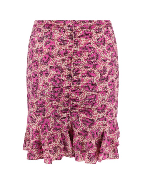 Shop Isabel Marant Pink Stretch Silk Skirt
