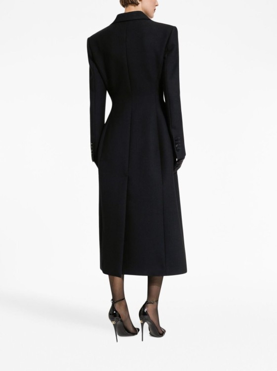 Shop Dolce & Gabbana Double-breasted Long Coat In Black