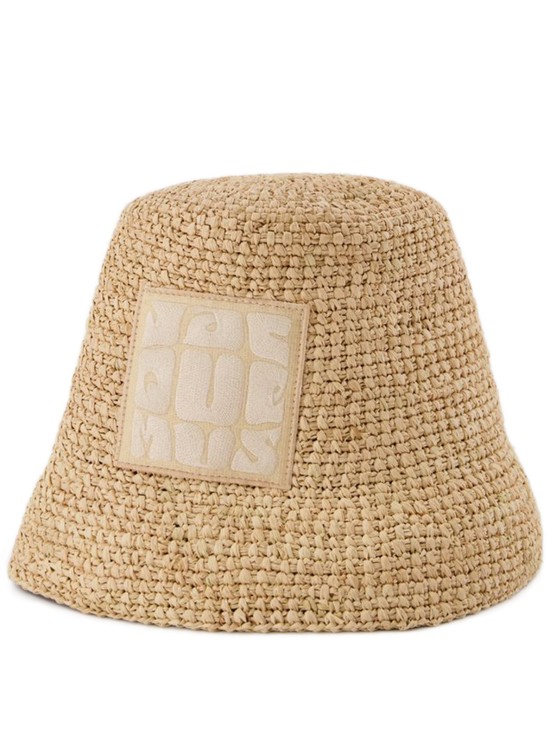 Shop Jacquemus Ficiu Bucket Hat  - Beige - Raphia In Neutrals