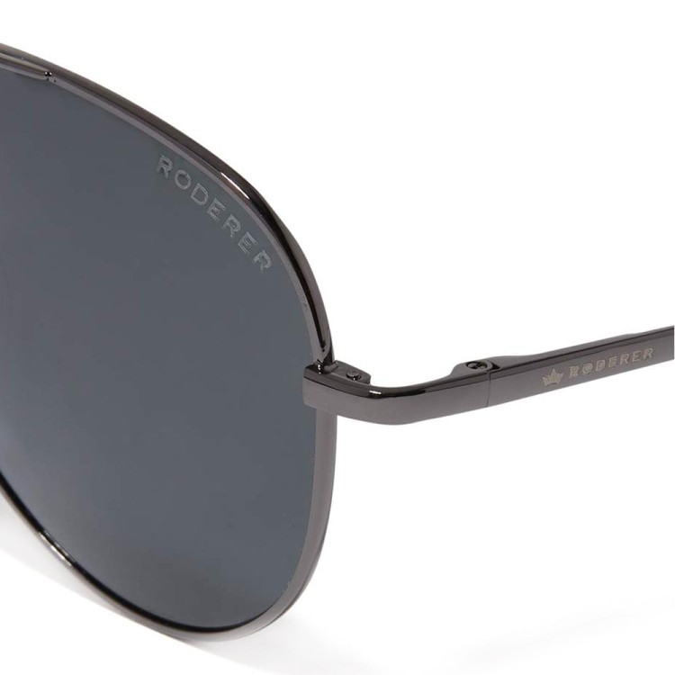 Shop Roderer James Aviator Polarized Sunglasses - Gunmetal / Black In Grey