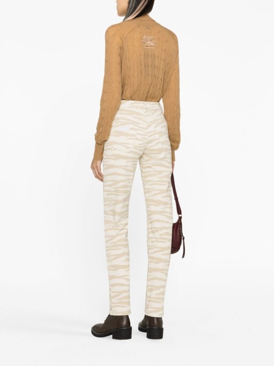 Shop Etro Cable-knit Roll-neck Jumper In Neutrals