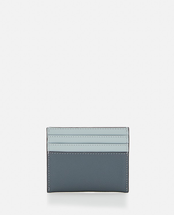 Shop Fendi Leather Cardholder In Blue