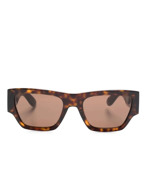 Alexander Mcqueen Sunglasses Angled Rectangular Multicolor In Brown
