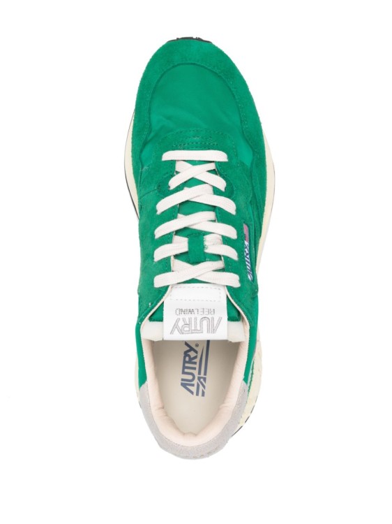 Shop Autry Reelwind Low Green Sneakers