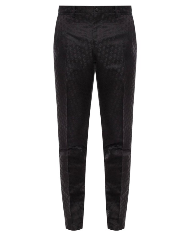 Shop Dolce & Gabbana Jacquard Lurex Trousers In Black