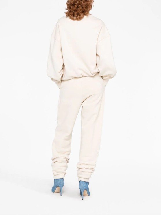 Attico Penny Logo-embossed Cotton Track Pants In Neutrals