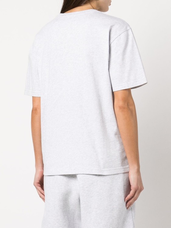 Shop Alexander Wang Logo-print Grey Cotton T-shirt In White
