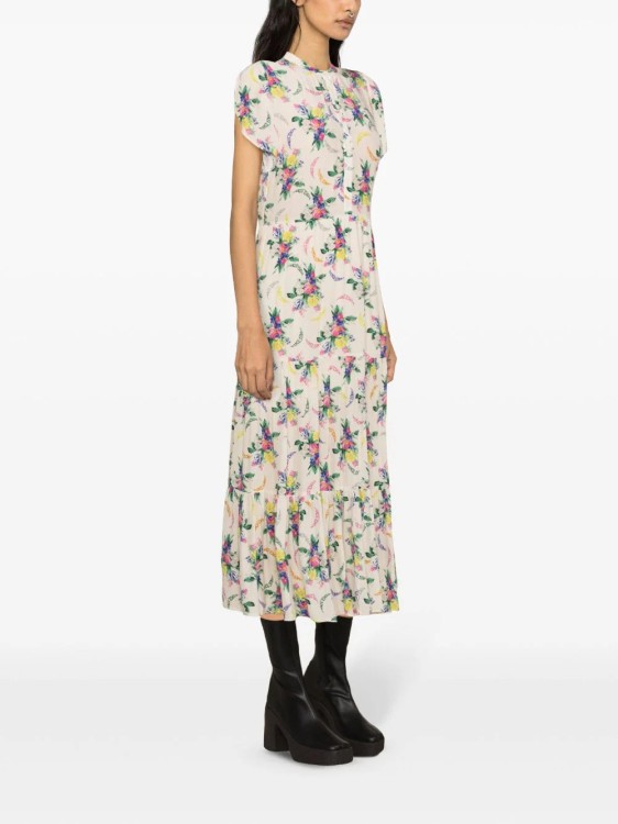 Shop Zadig & Voltaire Razy Floral-print Midi Dress In Neutrals