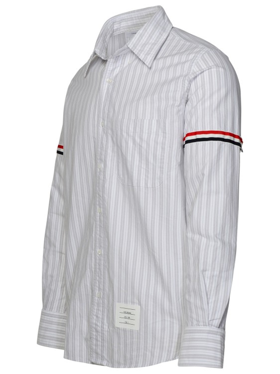 Shop Thom Browne Two-tone Striped Cotton Shirt In White