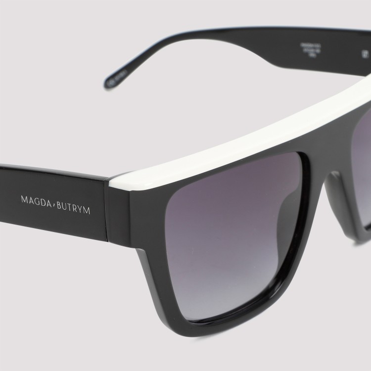Shop Magda Butrym Black And White Sunglasses In Grey