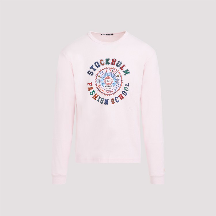 Shop Acne Studios Light Pink Long Sleeve T-shirt In White