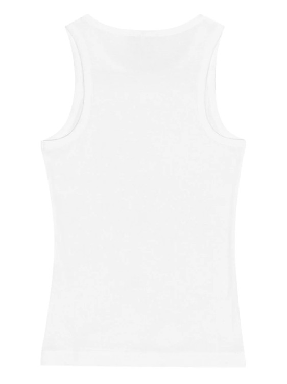 Shop Ganni Ribbed Tank Top In White