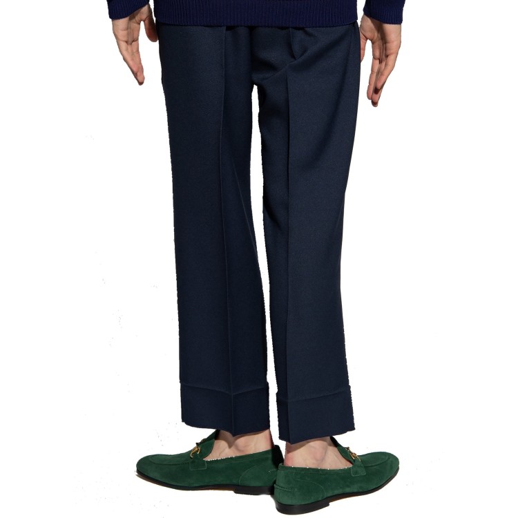 Shop Gucci Pleat-front Trousers In Blue