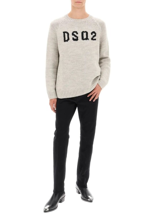 Shop Dsquared2 Grey Knit Sweater