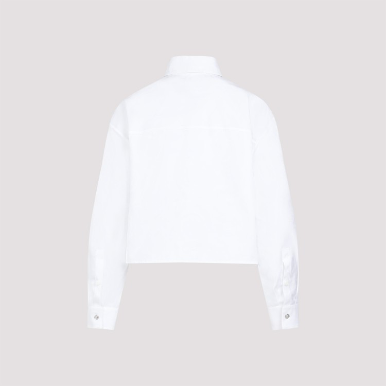 Shop Versace Optical White Cotton Informal Baroque Shirt