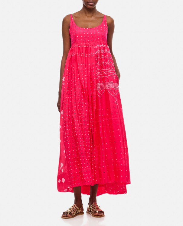 Shop Injiri Cotton And Silk Slip Dress In Red