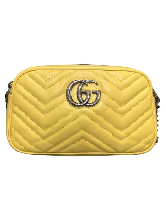 Gucci Camera Bag Marmont Pastel Yellow In Gold