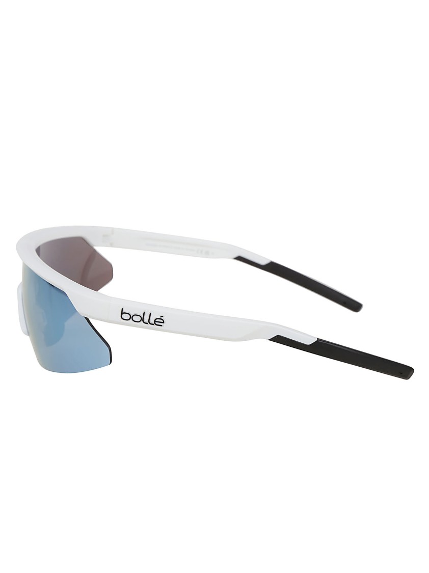 Patou Curved Lens Sunglasses With Contrast Arms In Blue