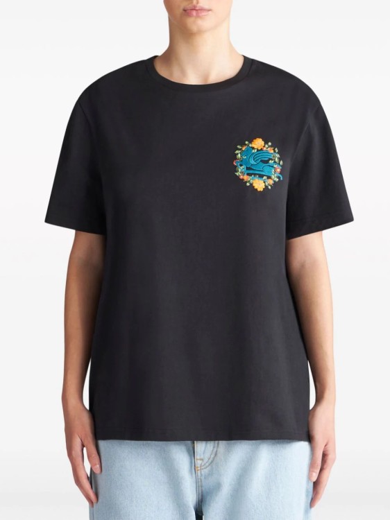 Shop Etro Black Pegaso T-shirt