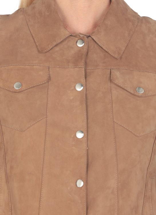 Shop Bully Leather Jacket In Neutrals