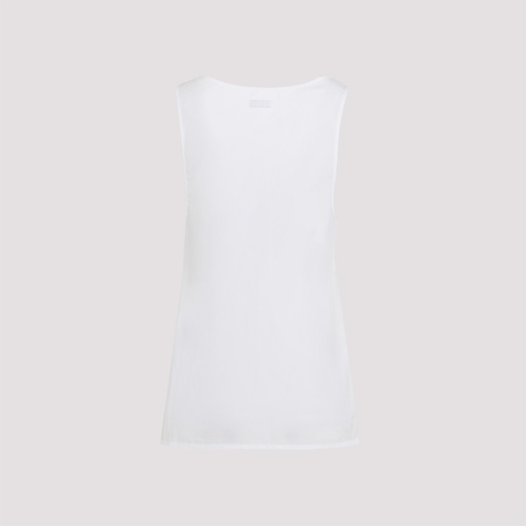 Saint Laurent Semi-sheer Henley Tank Top In White
