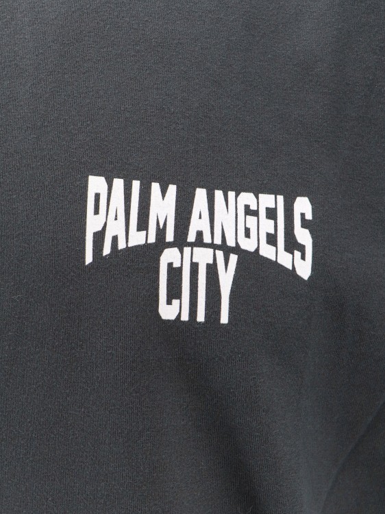 Shop Palm Angels Cotton T-shirt With Palm Angel City Print In Black
