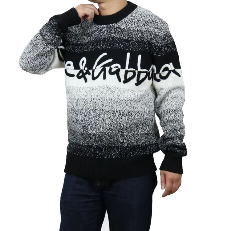 Shop Dolce & Gabbana Black Wool Logo Sweater In Grey