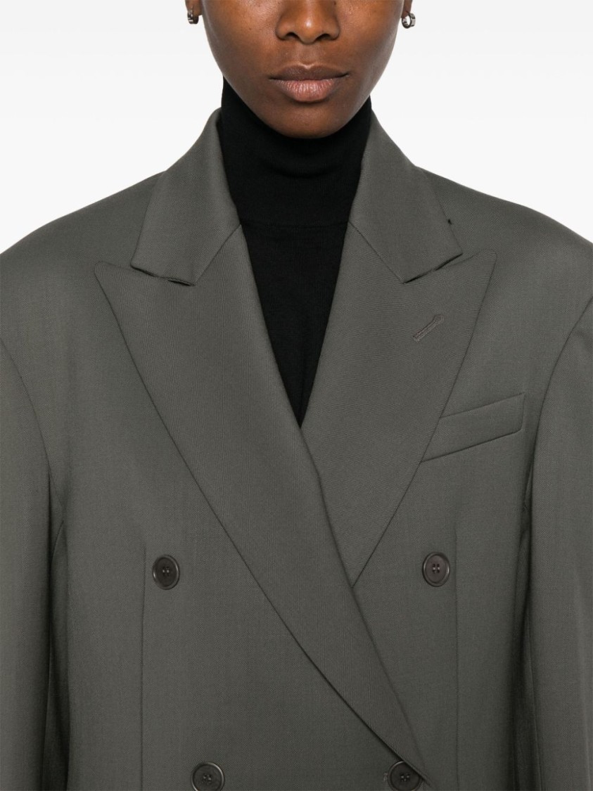 P.a.r.o.s.h Luxurious Wool Blend Blazer In Grey