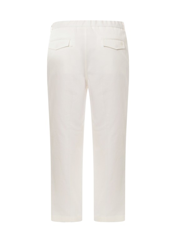 Shop Gucci Cotton Trouser With Web Detail In White