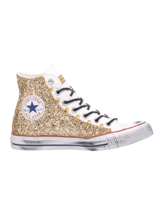 Converse Chuck Taylor Hi White, Gold In Pink