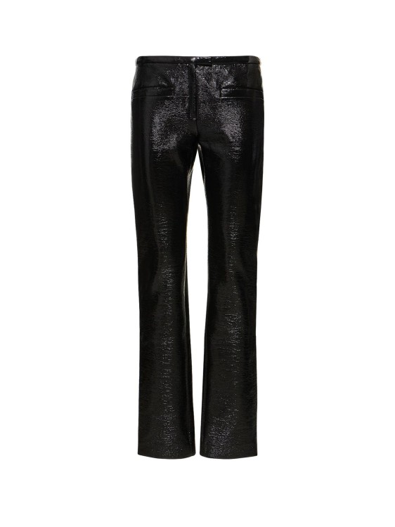 Courrèges Vinyl Trouser With Back Logo Patch In Black